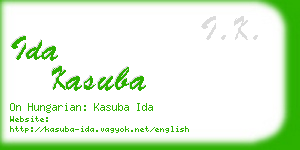 ida kasuba business card